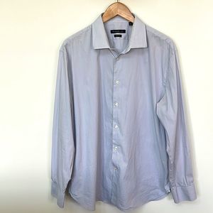 John Varvatos Men's Button Down Regular Fit Shirt Light Blue Size 17 1/2 34/35